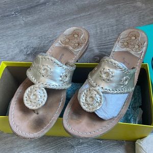 Platinum Jack Rogers Leather Sandal Size 8